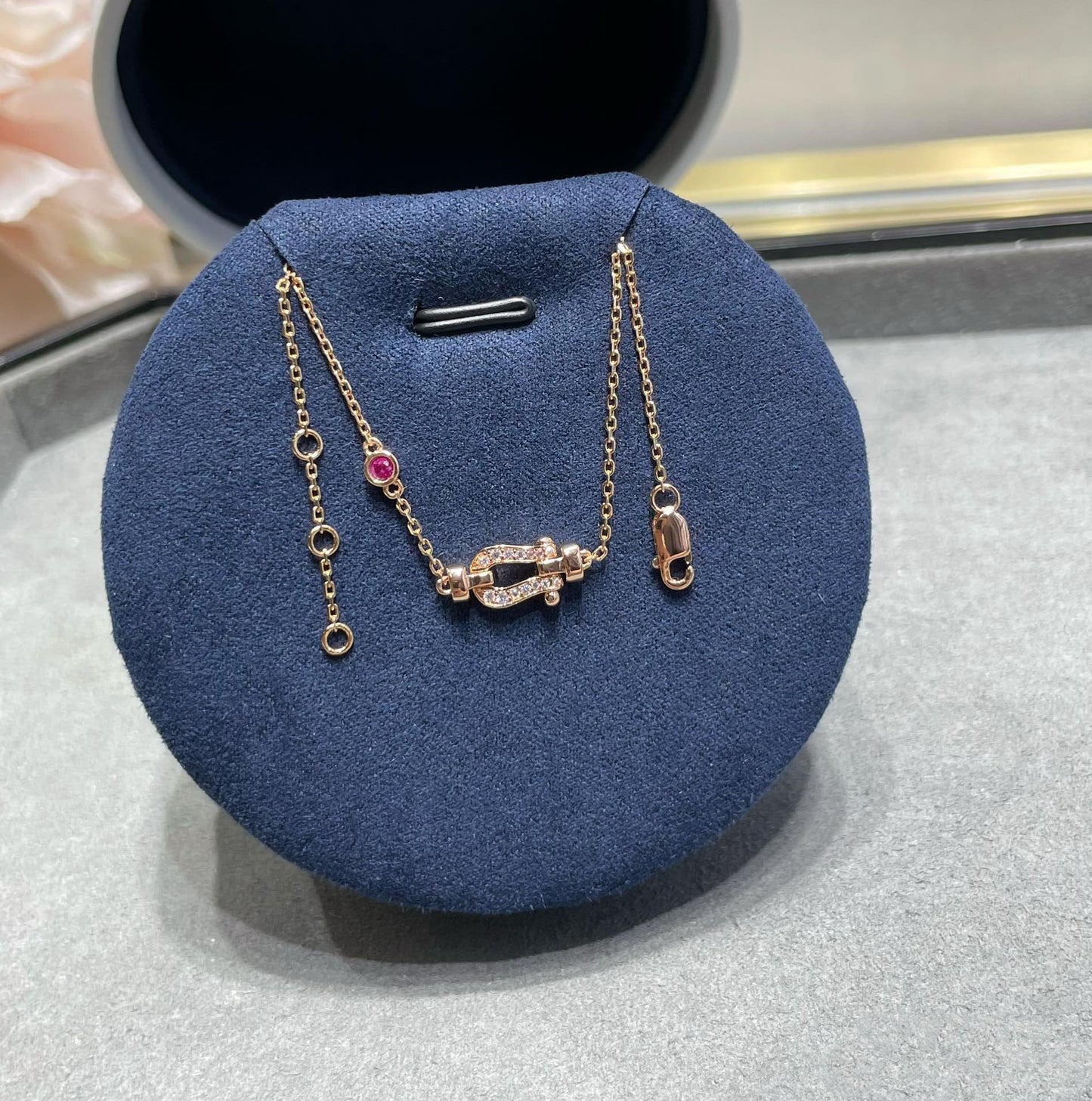 [Joyas Regalia] PULSERA DE ORO ROSA CON ESLABONES DE CADENA DE DIAMANTES FORCE 10