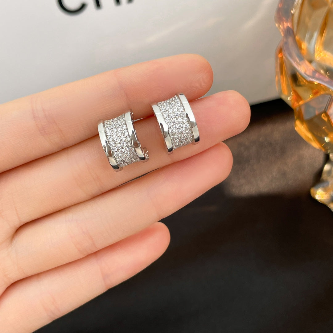 [Bijoux Regalia]Boucles d'oreilles pavées de diamants ZERO 1