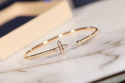 [Regalia jewelry]IDYLLE GOLD OPEN BRACELET DIAMOND PAVED