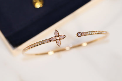 [Regalia jewelry]IDYLLE GOLD OPEN BRACELET DIAMOND PAVED