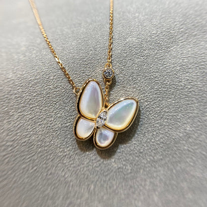 [Regalia jewelry]BUTTERFLY MOP DIAMOND NECKLACE