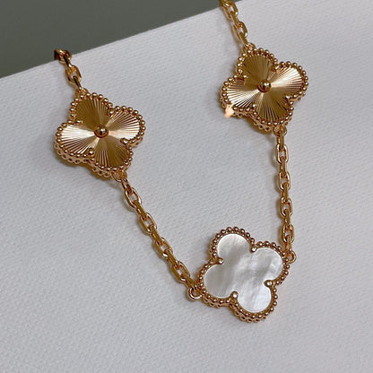 [Regalia jewelry]CLOVER BRACELET 5 MOTIF WHITE MOP PINK GOLD