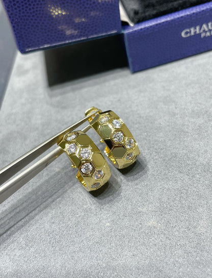 [Joyas Regalia] PENDIENTES DE ARO CON DIAMANTES BEE LOVE 