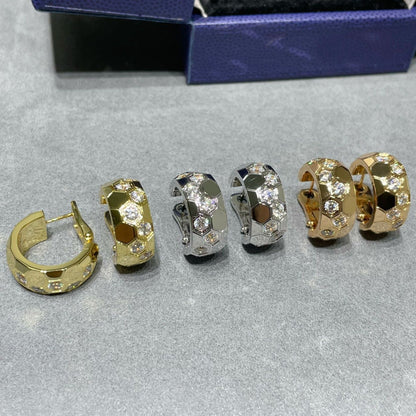[Joyas Regalia] PENDIENTES DE ARO CON DIAMANTES BEE LOVE 