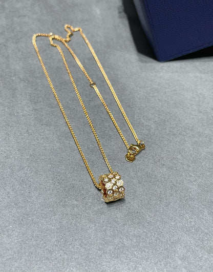 [Regalia jewelry]BEE LOVE DIAMOND PAVED 3 ROW NECKLACE
