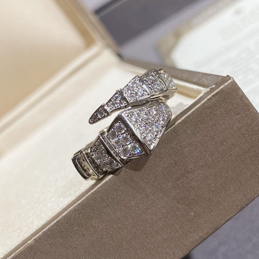 [Regalia jewelry]SERPENTI LARGE RING SILVER DIAMOND PAVED