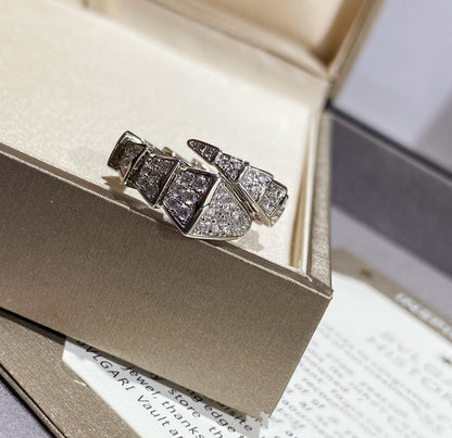 [Regalia jewelry]SERPENTI LARGE RING SILVER DIAMOND PAVED