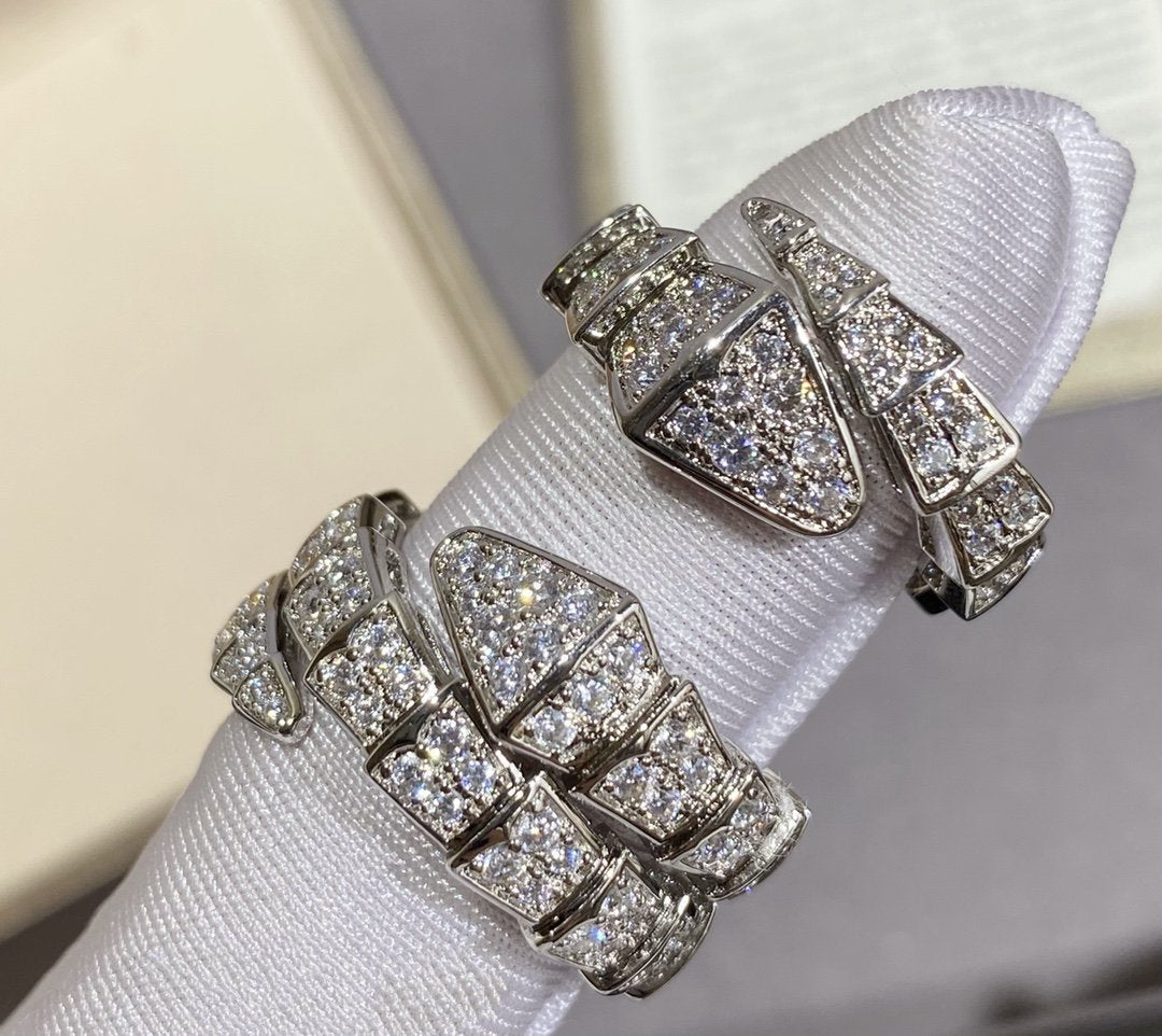 [Regalia jewelry]SERPENTI LARGE RING SILVER DIAMOND PAVED