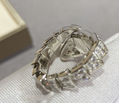[Regalia jewelry]SERPENTI LARGE RING SILVER DIAMOND PAVED