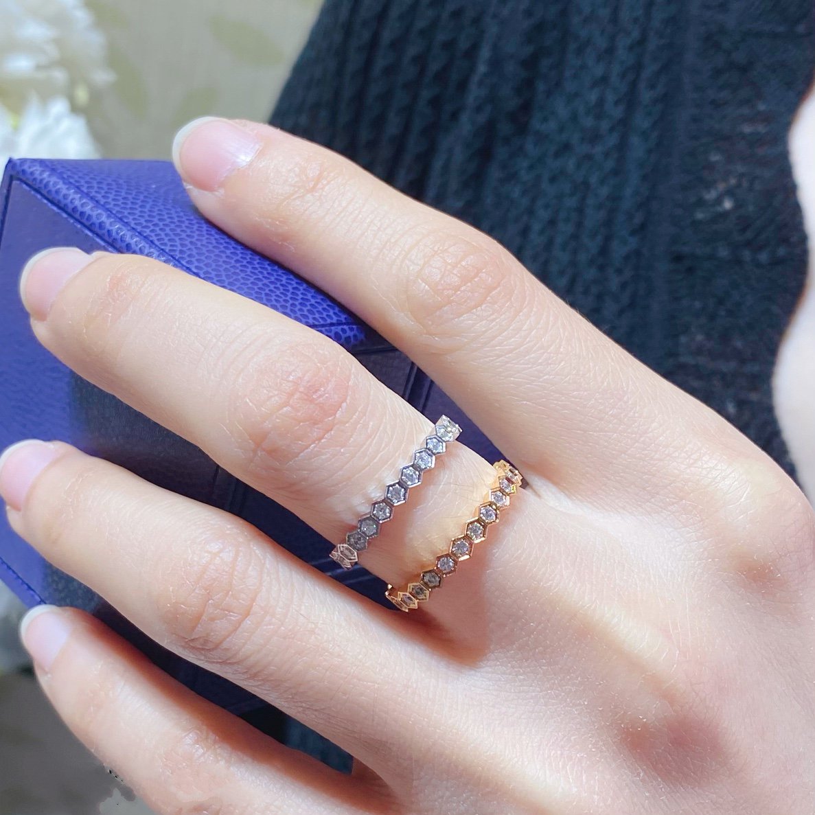 [Regalia jewelry]BEE LOVE DIAMOND PAVED SMALL RING