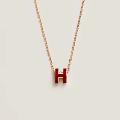 [Joyas Regalia] HM CLIC COLLAR DE ORO CON ESMALTE ROJO
