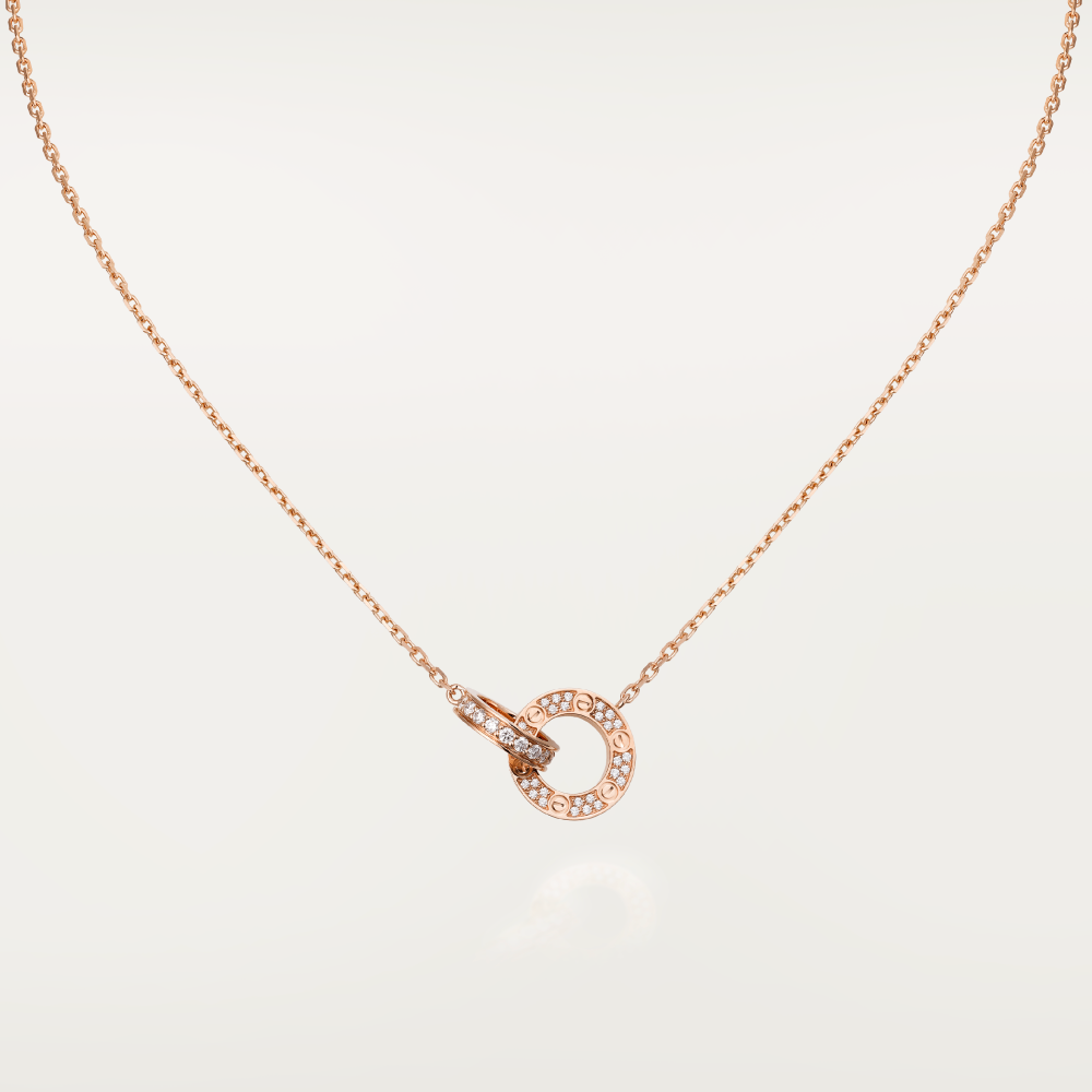 [Joyas Regalia] COLLAR LOVE DE 7,6 MM EN ORO ROSA Y PLATA CON DIAMANTES