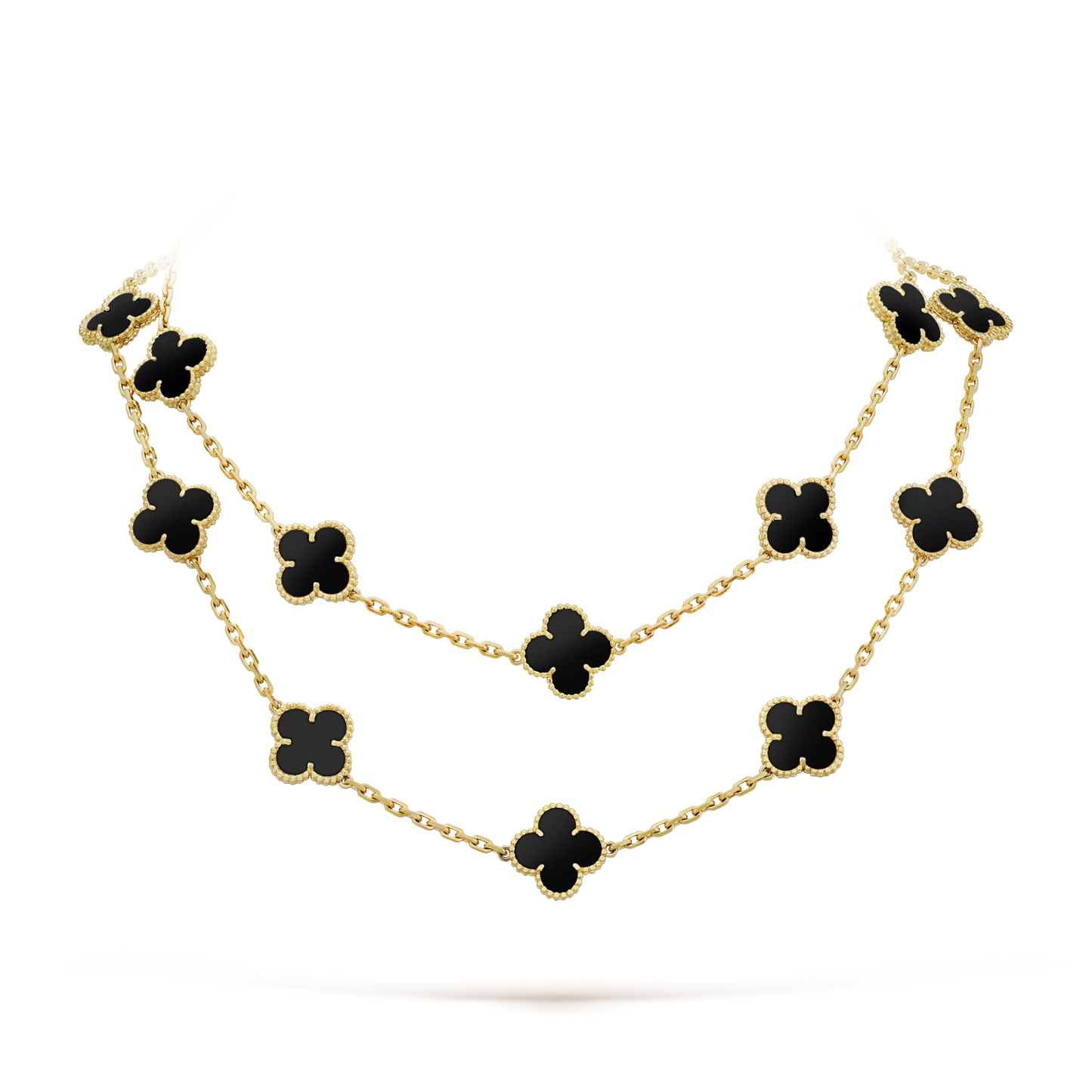 [Joyas Regalia] COLLAR DE ÓNIX CON 20 MOTIVOS DE TRÉBOL