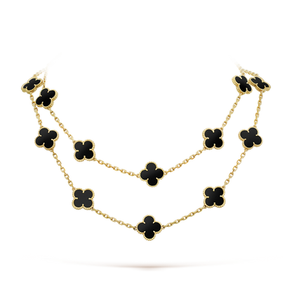 [Joyas Regalia] COLLAR DE ÓNIX CON 20 MOTIVOS DE TRÉBOL