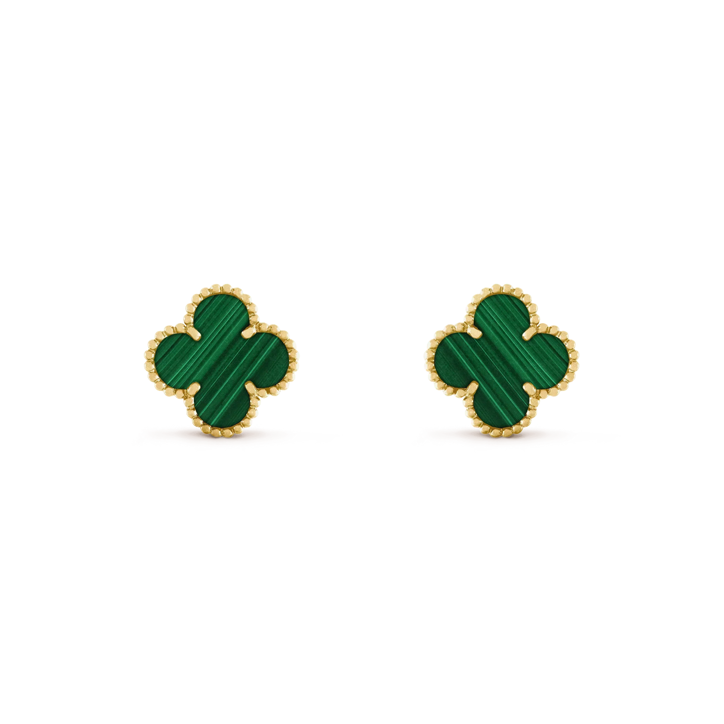 [Regalia jewelry]CLOVER MEDIUM 1 MOTIFS MALACHITE  EARRINGS