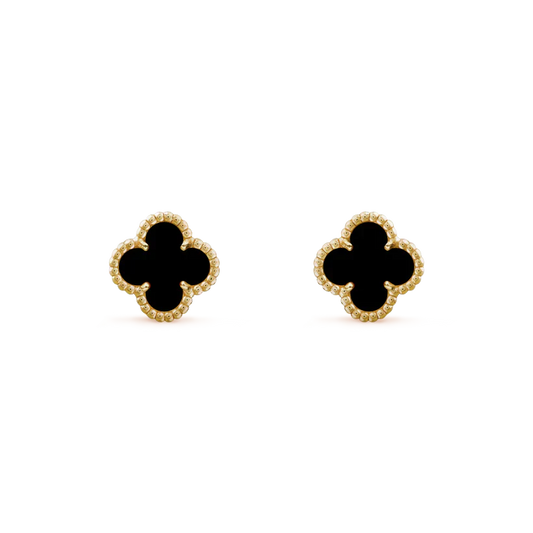 [Regalia jewelry]CLOVER MINI 9.5MM BLACK MOP EARRINGS