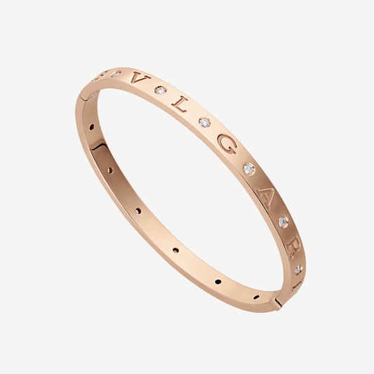 [Joyas Regalia] PULSERA ZERO 1 DE ORO ROSA CON 12 DIAMANTES