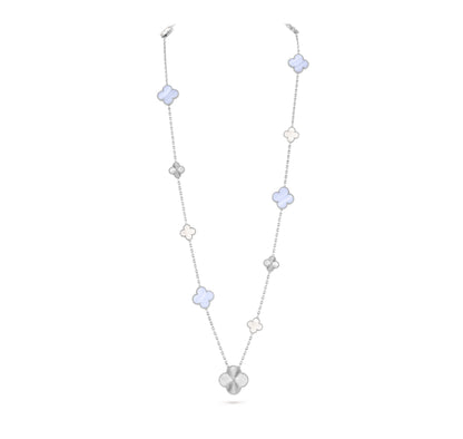 [Bijoux Regalia] COLLIER EN OR ET NACRE BLANCHE À 16 MOTIFS