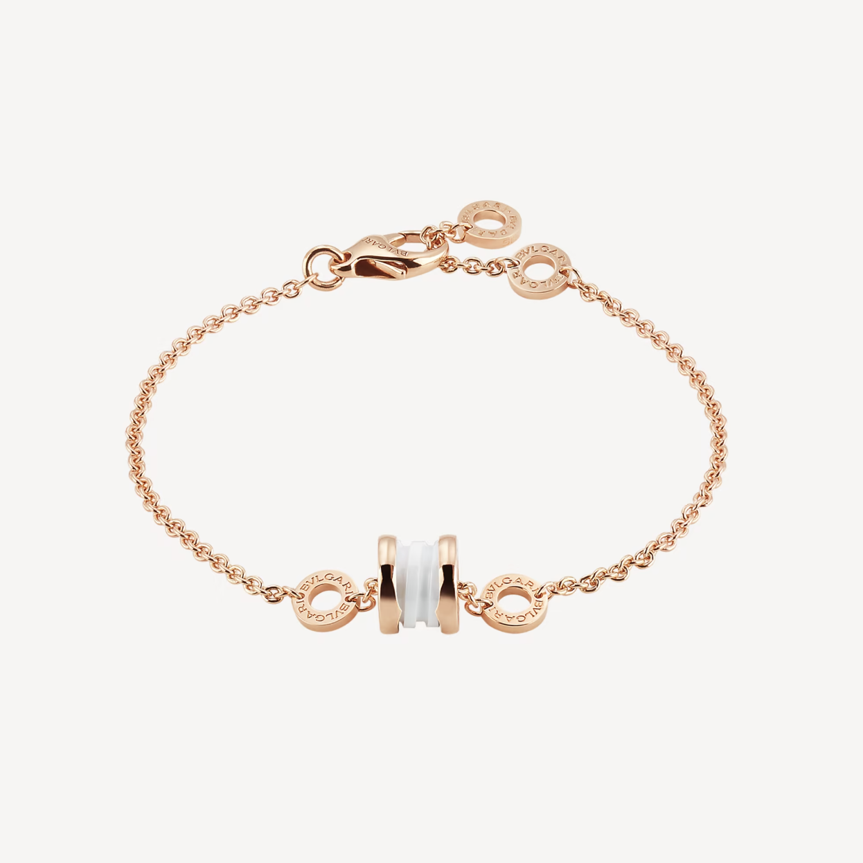 [Bijoux Regalia] BRACELET ZERO 1 EN OR ROSE DOUX ET CÉRAMIQUE BLANCHE