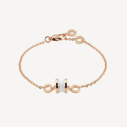 [Bijoux Regalia] BRACELET ZERO 1 EN OR ROSE DOUX ET CÉRAMIQUE BLANCHE