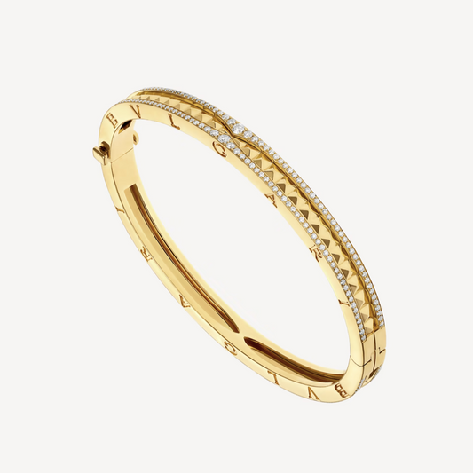 [Joyas Regalia] PULSERA DE ORO CON DIAMANTES PAVÉ Y ESPIRAL CERO 1