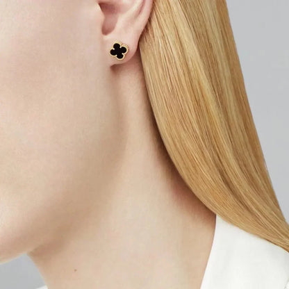 [Regalia jewelry]CLOVER MINI 9.5MM BLACK MOP EARRINGS