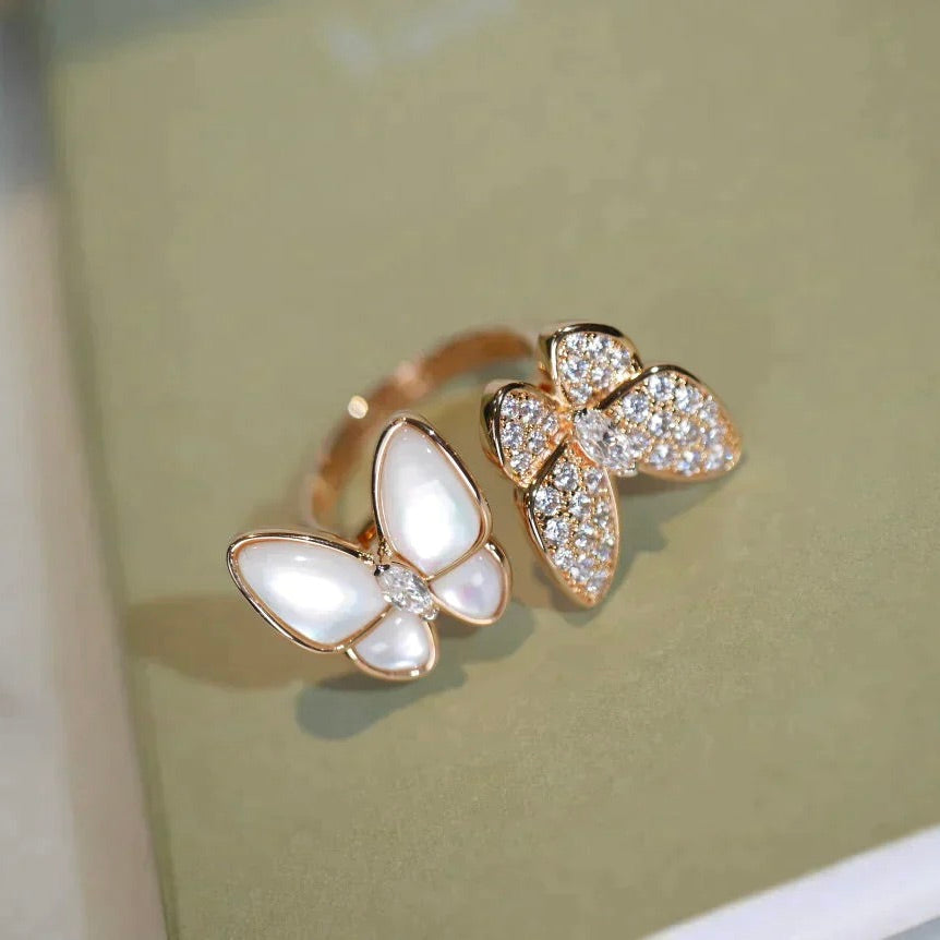 [Bijoux Regalia] BAGUE DOUBLE PAPILLON ET DIAMANT