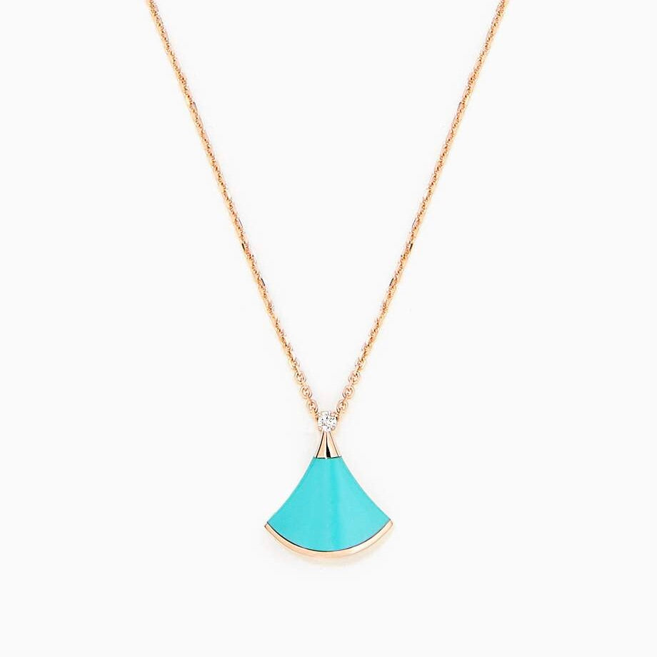 [Joyas Regalia]COLLAR DE ENSUEÑO TURQUESA ORO ROSA
