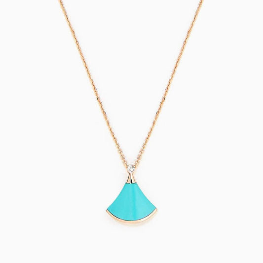 [Joyas Regalia]COLLAR DE ENSUEÑO TURQUESA ORO ROSA