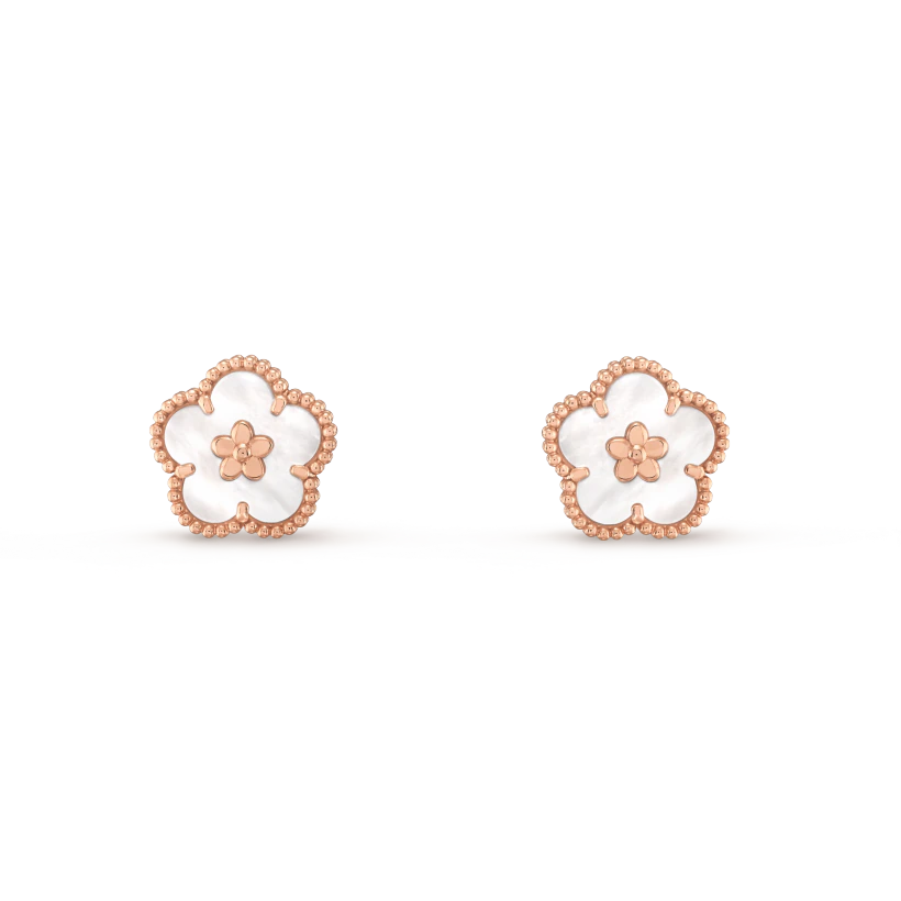 [Regalia jewelry]LUCKY PINK GOLD WHITE MOP EARRINGS