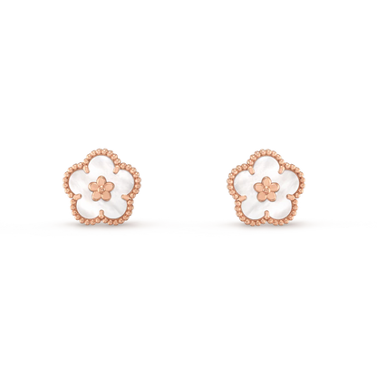 [Regalia jewelry]LUCKY PINK GOLD WHITE MOP EARRINGS