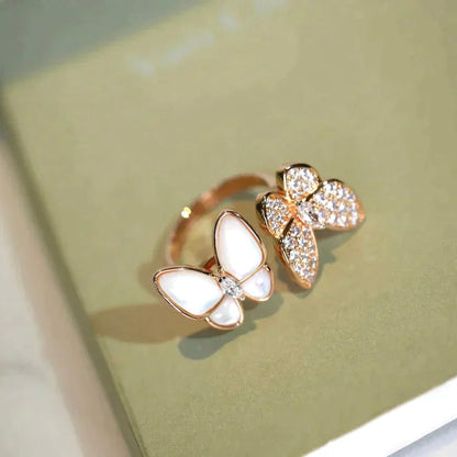 [Bijoux Regalia] BAGUE DOUBLE PAPILLON ET DIAMANT