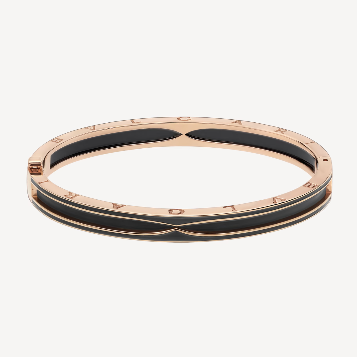 [Joyas Regalia] PULSERA ZERO 1 DE ORO ROSA CON CERÁMICA NEGRA MATE