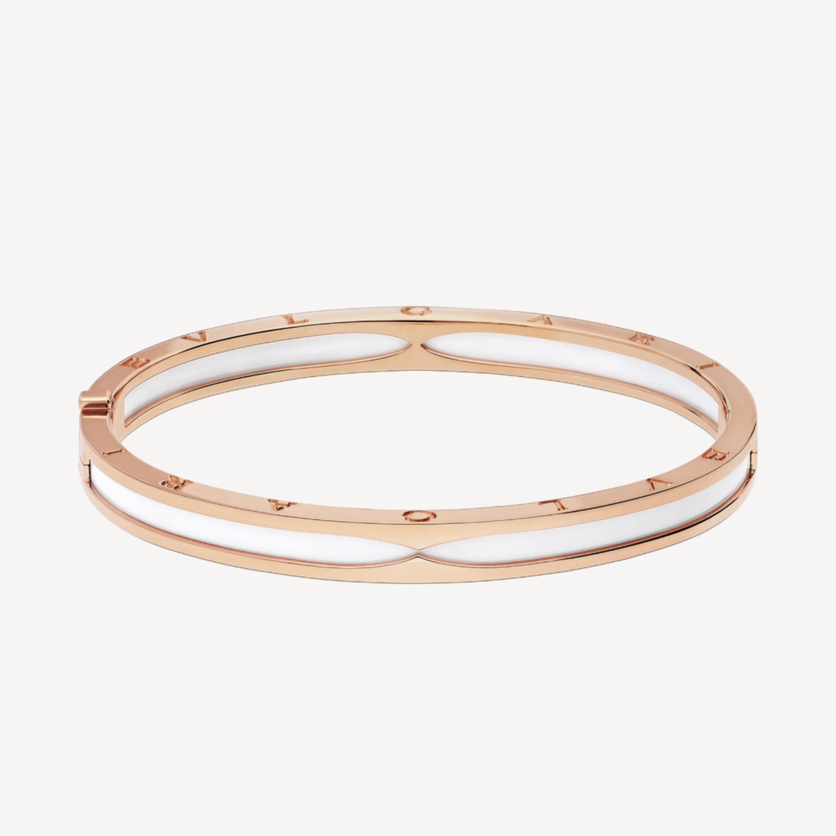 [Joyas Regalia] PULSERA ZERO 1 DE ORO ROSA CON CERÁMICA BLANCA