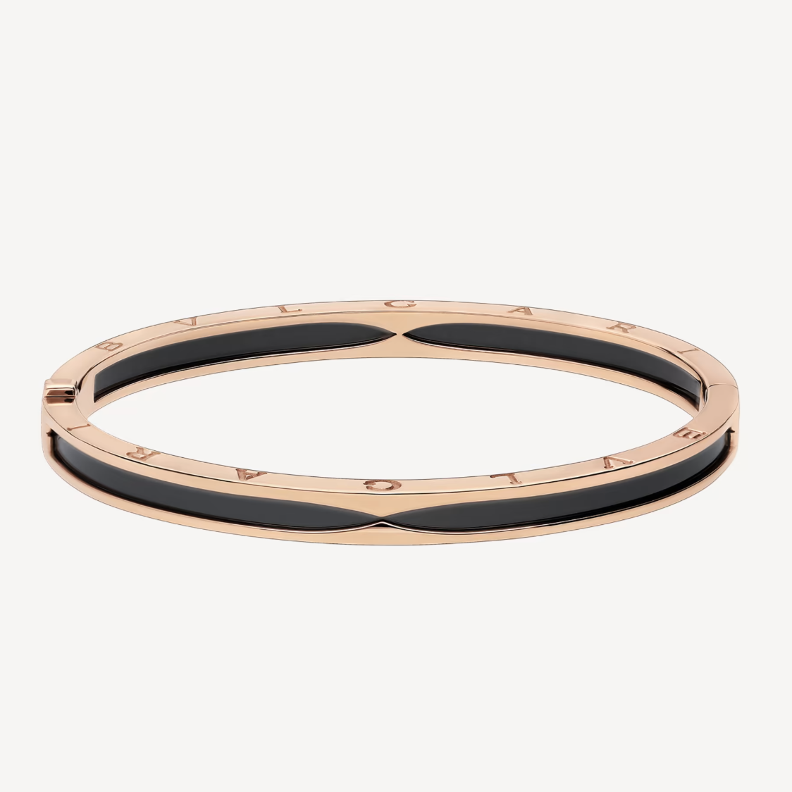 [Joyas Regalia] PULSERA ZERO 1 DE ORO ROSA CON CERÁMICA NEGRA