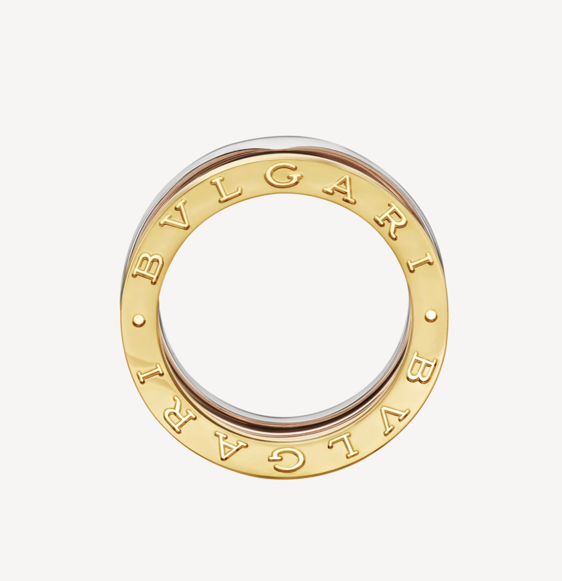 [Regalia jewelry]ZERO 1 THREE-BAND ROSE WHITE AND YELLOW RING