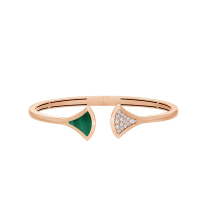 [Joyas Regalia]PULSE DREAM ABIERTA MALAQUITA ORO ROSA