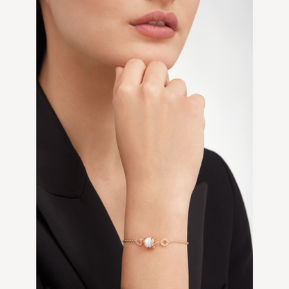 [Bijoux Regalia] BRACELET ZERO 1 EN OR ROSE DOUX ET CÉRAMIQUE BLANCHE