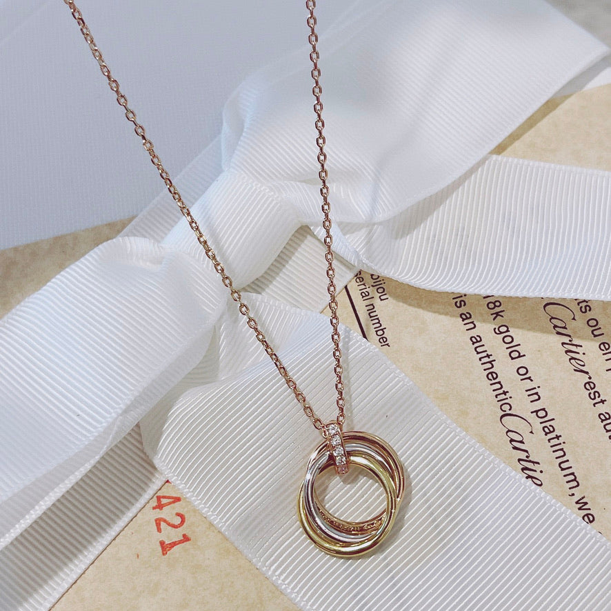 [Regalia jewelry]TRINITY NECKLACE GOLD  DIAMONDS