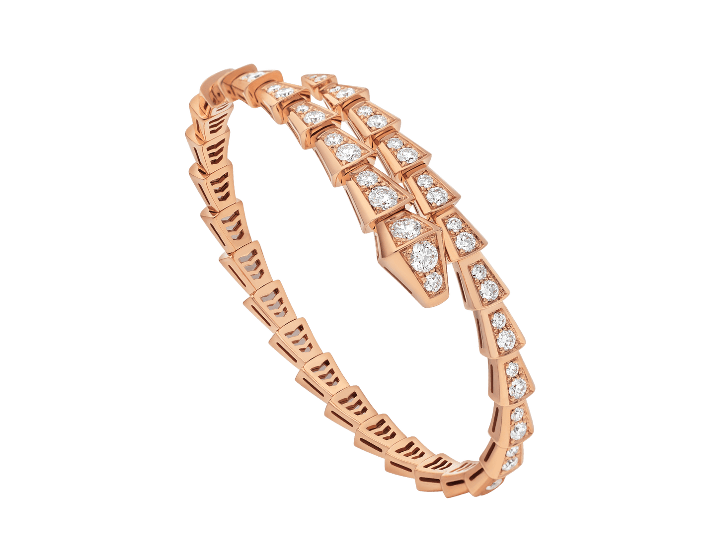 [Joyas Regalia]Pulsera Serpenti de 6,8 mm de oro rosa y diamantes 