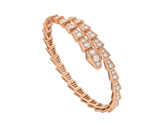 [Joyas Regalia]Pulsera Serpenti de 6,8 mm de oro rosa y diamantes 