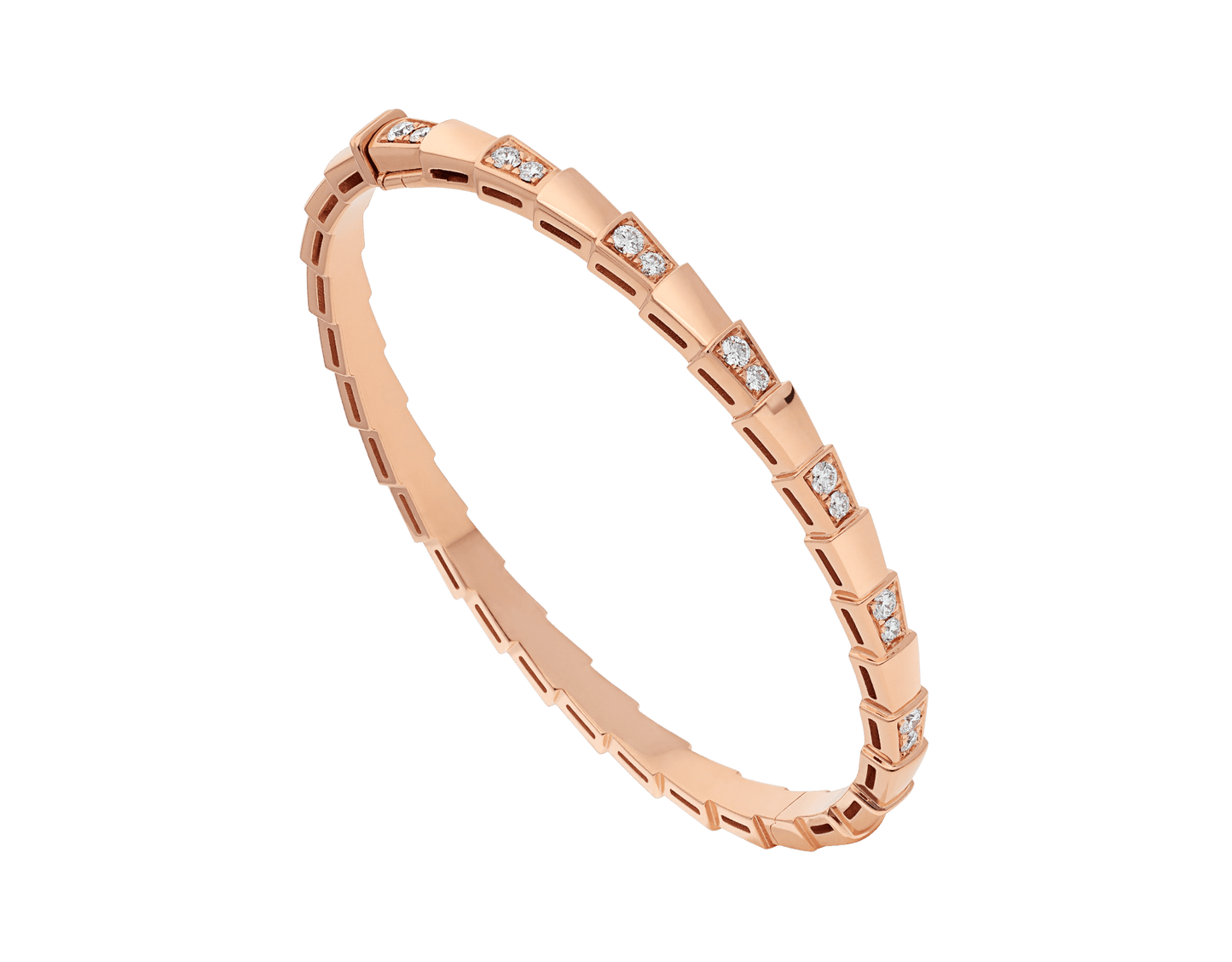 [Joyas Regalia] SERPENTI PULSERA PEQUEÑA DE ORO ROSA CON DIAMANTE