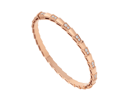 [Joyas Regalia] SERPENTI PULSERA PEQUEÑA DE ORO ROSA CON DIAMANTE