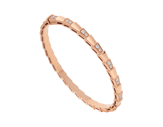 [Joyas Regalia] SERPENTI PULSERA PEQUEÑA DE ORO ROSA CON DIAMANTE