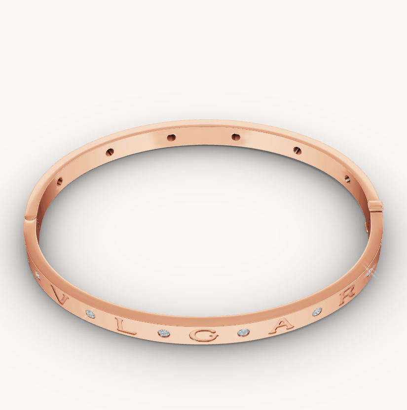 [Joyas Regalia] PULSERA ZERO 1 DE ORO ROSA CON 12 DIAMANTES