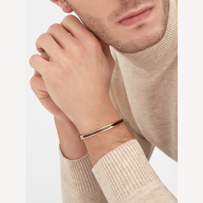[Joyas Regalia] PULSERA ZERO 1 DE ORO ROSA CON CERÁMICA NEGRA
