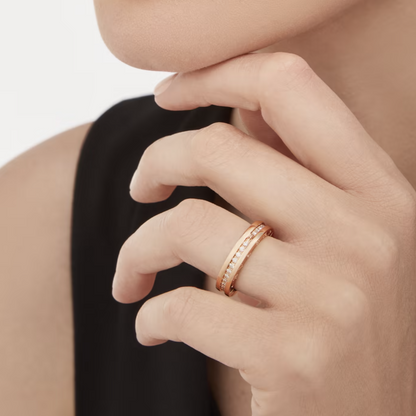 [Regalia jewelry]ZERO 1 ONE-BAND PAVED DIAMONDS ON THE SPIRAL RING