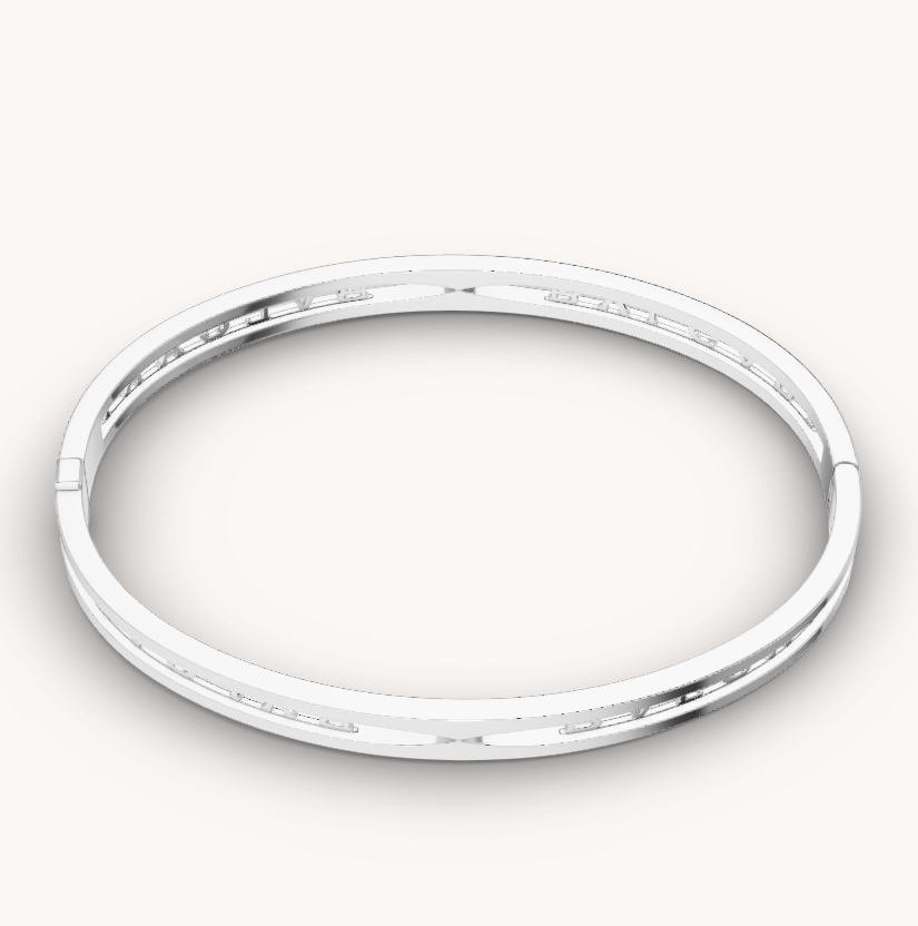 [Joyas Regalia] PULSERA DE PLATA CON LOGO EN ESPIRAL ZERO 1