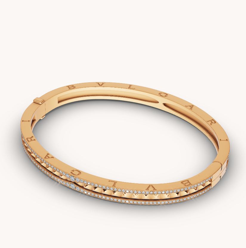 [Joyas Regalia] PULSERA DE ORO CON DIAMANTES PAVÉ Y ESPIRAL CERO 1