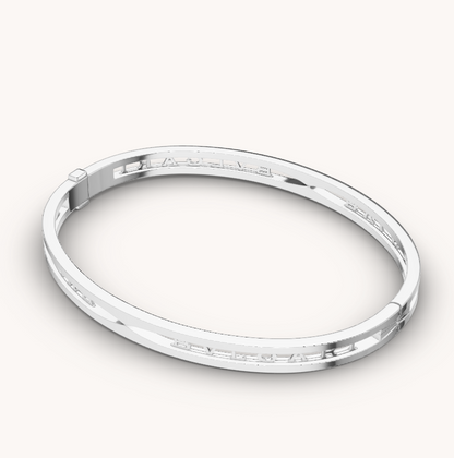 [Joyas Regalia] PULSERA DE PLATA CON LOGO EN ESPIRAL ZERO 1